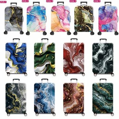 Marble Pattern, Tie-Dye, Abstract Style, Personalized Digital Printing Pattern, Production Process Upgrade, Overall Elastic Binding Process, Thickened Elastic Fabric, Washable, Suitcase Protective Cover, Suitcase Protective Cover, Suitcase Dust Cover, Luggage Box Dust Cover, Very Suitable For Business Trips, Travel, And Luggage Check-In, Suitable For 18-32 Inch Boxes. Bag For School School Accessories School Stuff