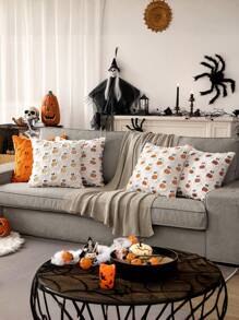 1 Stück Halloween & Weihnachten Serie Kissenbezug, süßer & weicher Geist Kissenbezug, lustiger schwarzer Fledermaus Kissenbezug, geeignet für Halloween, Weihnachten, Wohnzimmer Sofa Party, Schlafzimmer, Schulanfang Wohnheim, 3 Farben Geister