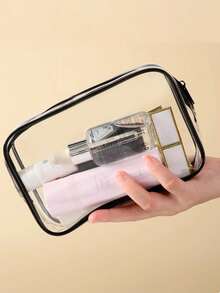 透明洗漱包便携式旅行化妆包带拉链收纳包化妆旅行包化妆刷包洗漱包透明化妆包采用 PVC 材料制成的旅行洗漱包男女半透明防水旅行化妆包旅行洗漱用品收纳包 - 彩色 - 查看 14