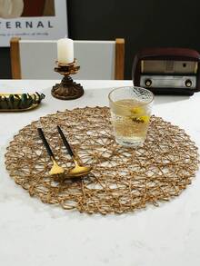 Bộ 6-12 tấm lót bàn ăn tròn dệt rỗng hiện đại tối giản, có thể giặt, dễ vệ sinh, lau sạch, chống trượt, chịu nhiệt, dùng để trang trí tiệc cưới ngày lễ - Nhiều màu - Xem 9