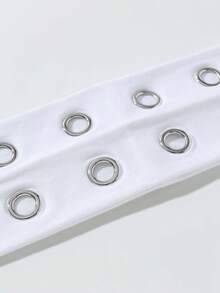 1pc Fashion Punk Headband Gothic Style Soft Non-Slip Elastic Hollow Beach/Holiday Headband, Stretchy Yoga Sports Headband, Versatile For Daily Wear Fall Winter Hair Band Hair Accessories For Women For Vacation Outfits Woman Elegant Scarf - 白色 - 查看 3