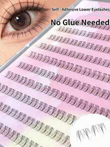 Lvcheryl 100-120片/盒 10排自粘假睫毛，可重复使用，无需胶水，防水，自然妆效，适合新手，睫毛簇，单根假睫毛，假睫毛 - C - 查看 6