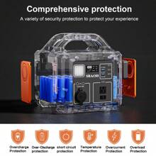 SBAOH SBAOH 600W Portable Power Station,538.7Wh 145600mAh Outdoor Solar Generator For Outdoor Camping, Home Backup, RV Camping, Emergency, Power Outages, Black, (No Solar Panel)