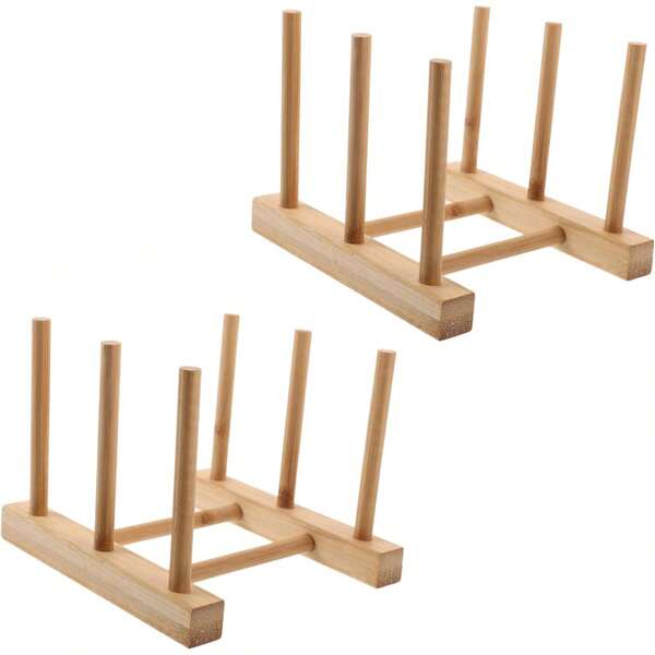 1pc Wooden Cutlery Organizer, Dish Drying Rack