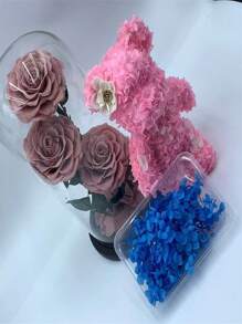 Hortensia eterna, caja de hortencias, hortén seca, abanico de flores hecho a mano, marco de fotos, cubierta de vidrio, materiales florales DIY, corona