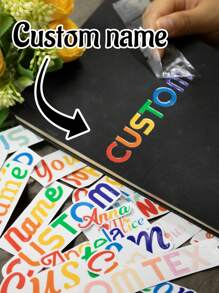 5-10 Stücke Individuelle Namensaufkleber, Personalisierte farbige Wasserflasche Aufkleber für Kinder, Individuelle Kristall Etiketten Aufkleber, Hochzeits Aufkleber, Individuelle Dankeschön Aufkleber, Geschäfts Etiketten Aufkleber, Logos, Party Aufkleber, Familienfeiern, Laptops, Bücher, Brautjungfern, Geburtstaggeschenke, Paare, Frauen, Jungen, Mädchen, Familie