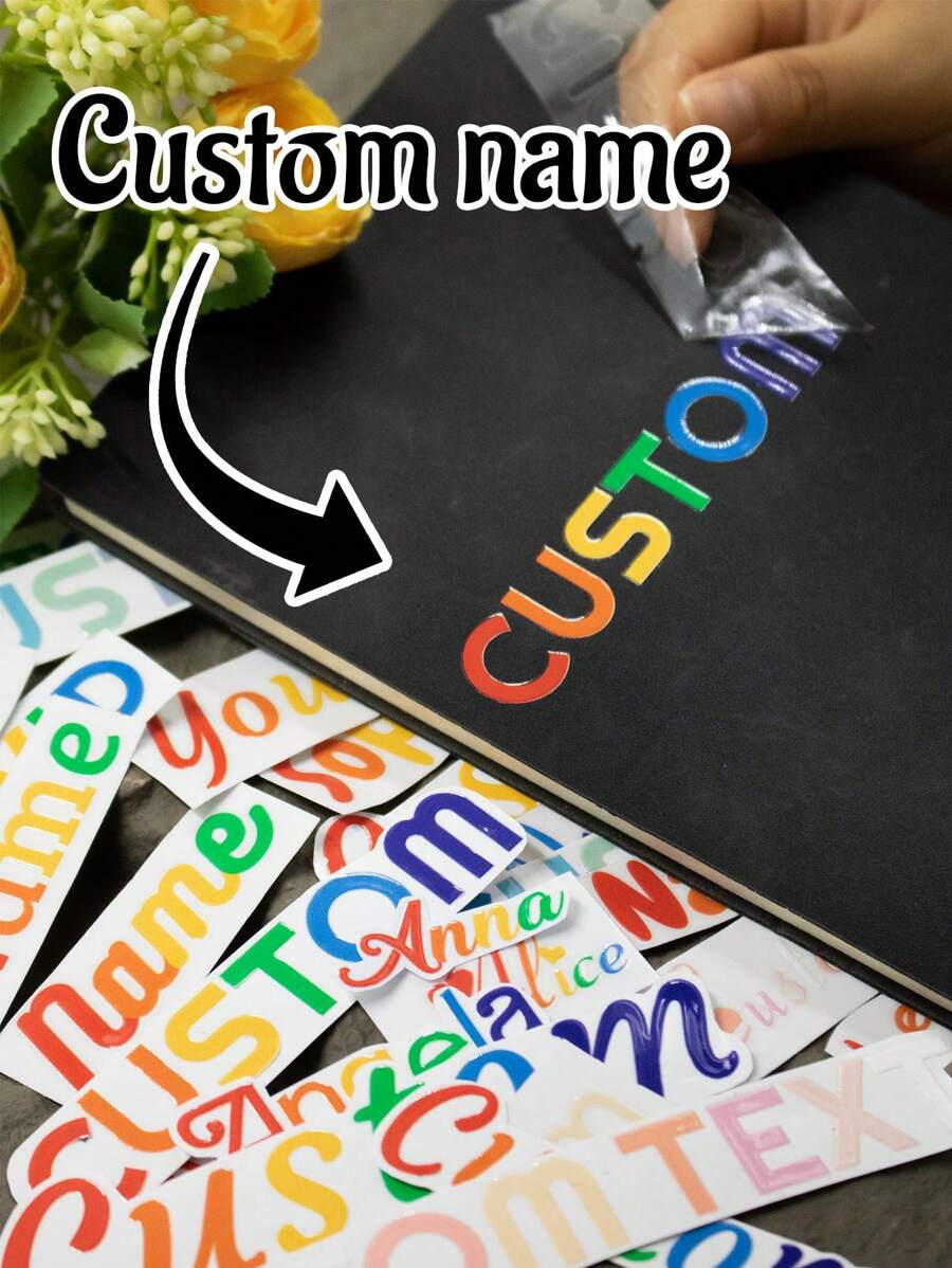 5-10 Stücke Individuelle Namensaufkleber, Personalisierte farbige Wasserflasche Aufkleber für Kinder, Individuelle Kristall Etiketten Aufkleber, Hochzeits Aufkleber, Individuelle Dankeschön Aufkleber, Geschäfts Etiketten Aufkleber, Logos, Party Aufkleber, Familienfeiern, Laptops, Bücher, Brautjungfern, Geburtstaggeschenke, Paare, Frauen, Jungen, Mädchen, Familie