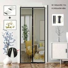 AIYYIPA 1pc Magnetic Screen Curtain - Tear Resistant, Scratch Resistant, High Density Mesh, Enhanced Airflow, Hands-Free Entryway, No Drilling Required, Suitable For Living Room, Bedroom, Kitchen Partition Decoration, Home Air Control | Functional Design | Durable Polyester
