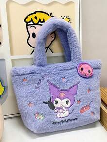 1个三丽鸥肉桂狗毛绒手提包 - 可爱柔软的单肩包，带可拆卸挂饰，萌萌的动漫斜挎包，适合女孩和收藏家，官方授权毛绒钱包 - 彩色 - 查看 14