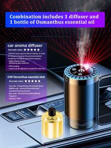 1 50ml Car Aromatherapy Essential Oil Diffuser, Colorful Ambient Starlight Light With Intelligent Start And Fast Charging Function, And Car Electric Air Freshener Can Effectively Remove Odors And Freshen The Air Inside The Car. Suitable For Automotive Parts, Car Fragrances, Car Aromatherapy, And Other Car Accessories. It Is Designed With Auto Start Sensing Spray, Built-In Star Projection Lamp, And Can Be Charged Via USB. - Multi-fragrance - View 18