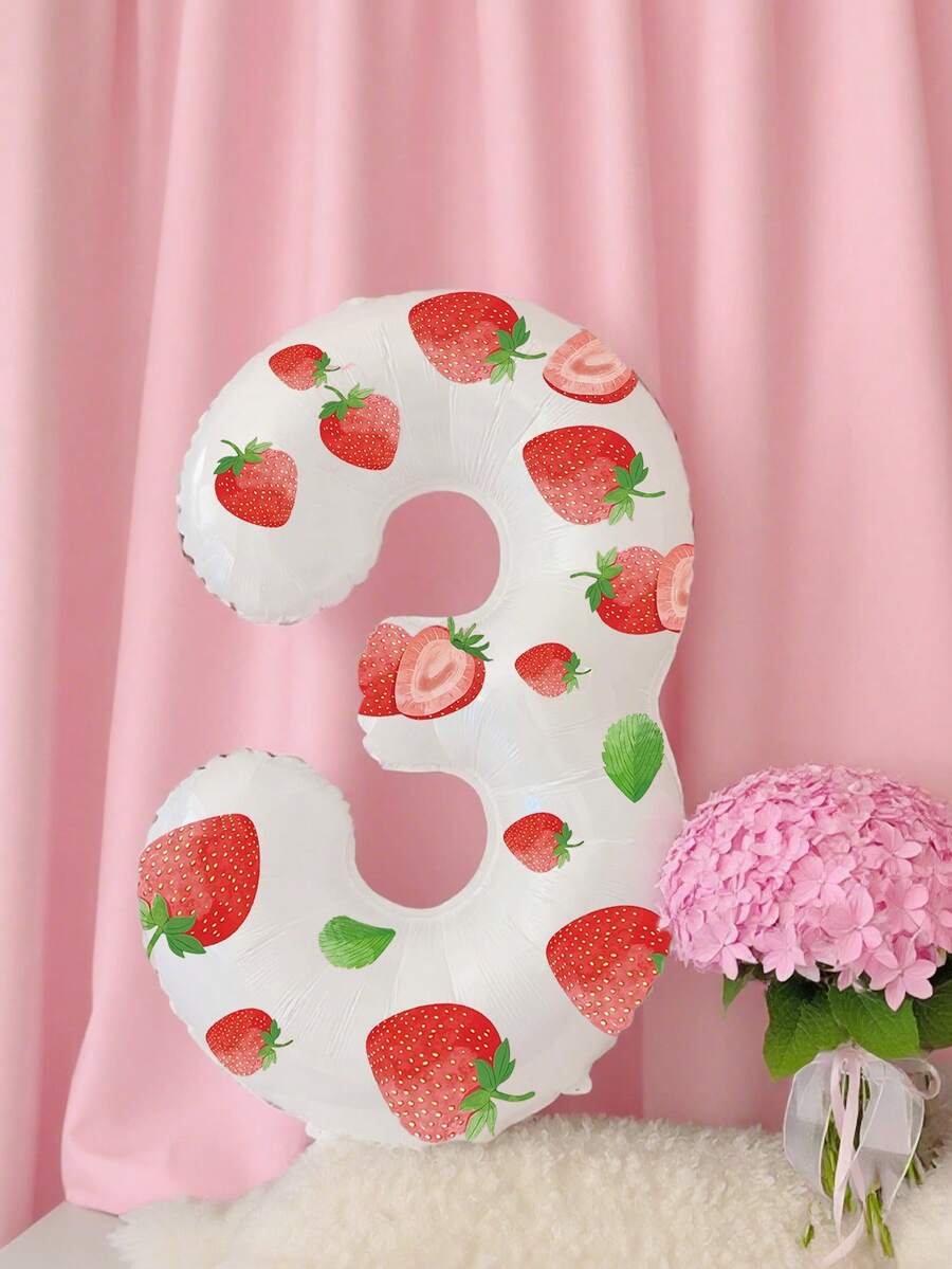 Bóng bay giấy bạc 0-9 có hình dán dâu tây - Đồ trang trí tiệc sinh nhật, Chủ đề công chúa, Đồ dùng tiệc tùng, Trang trí nhà tiệc, Trang trí tiệc sinh nhật | Trang trí chủ đề dâu tây | Bóng bay bền, Đồ trang trí tiệc sinh nhật