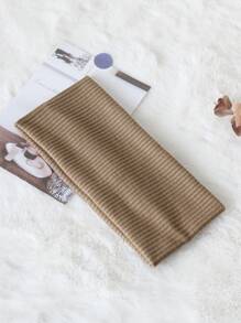 Diadema a rayas de color liso para mujer (1 pieza), versátil para lavarse la cara, maquillarse, hacer deporte, usar a diario, como accesorio para el cabello, ideal para otoño, viajes y como detalle para rellenar calcetines navideños.