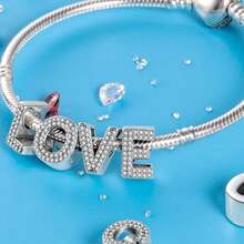 26pcs Silver-Plated English Alphabet Charm Beads, Elegant Fashion Jewelry For Bracelet Necklace, Birthday Gift For Mom, Women, Family