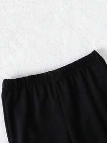 2 Stücke Kleinkind Jungen Bären Muster Langarm T-Shirt und Hose Set, bequem und hautfreundlich, Lässig Outfit, verstärkt für Herbst/Winter, Regular Fit, Rundhalsausschnitt, Tiermuster, Baby Kleidung, geeignet für Outdoor - Schwarz - Übersicht 6
