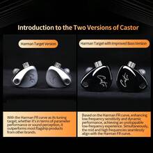 KZ Castor/Castor Pro 入耳式監聽耳機，HiFi 高端低音耳機，進階低音版 Harman 音效，可調音，隔音 IEM，雙動圈有線耳機，2PIN-C 可拆卸線材，適合歌手與音樂家（銀色/黑色） - 銀色 - 查看 4