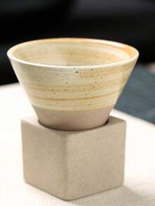 1 Set 100ml Creative Retro Ceramic Espresso Coffee Cup Rough Pottery Tea Cup Japanese Latte Pull Flower Porcelain Cup Household With Base Stoneware Personal New Pottery Mug School Supplies Back To School - Beige - View 14