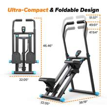 MERACH New Version Vertical Climber Machine For Full-Body Workout Equipment, Stair Stepper For Home Gym Exercise, Compact Folding Cardio Exercise Climber With Extended Step Range, Adjustable Handlebar & Pedals - màu đen - Xem 9