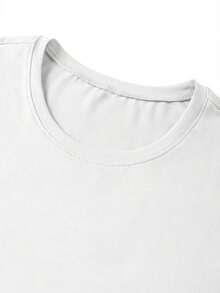 T-shirt à manches courtes col rond motif lettre décontracté pour hommes, été - Weiss - Voir 6