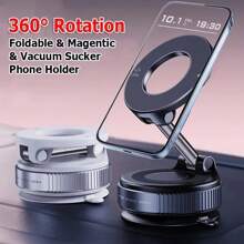 Supporto per telefono auto regolabile a 360°, con ventosa a vuoto meccanica, rotazione a 360°, forte attrazione magnetica, supporto universale compatibile con iphone, smartphone Android, regalo per compleanni, famiglia, amici, accessori auto, supporto per telefono auto compatibile con iphone, smartphone Android, regalo per compleanni, famiglia, amici