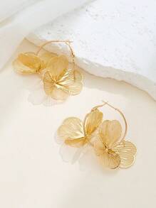 1 paire de boucles d'oreilles épaisses en or creuses à plusieurs couches - style rétro, convenant au port quotidien ou pour les fêtes, accessoire polyvalent, ambiance vintage, boucles d'oreilles uniques