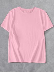 Women's Casual Summer Holiday Ocean Creature & Letter Print Plus Size T-Shirt - Pink - View 2