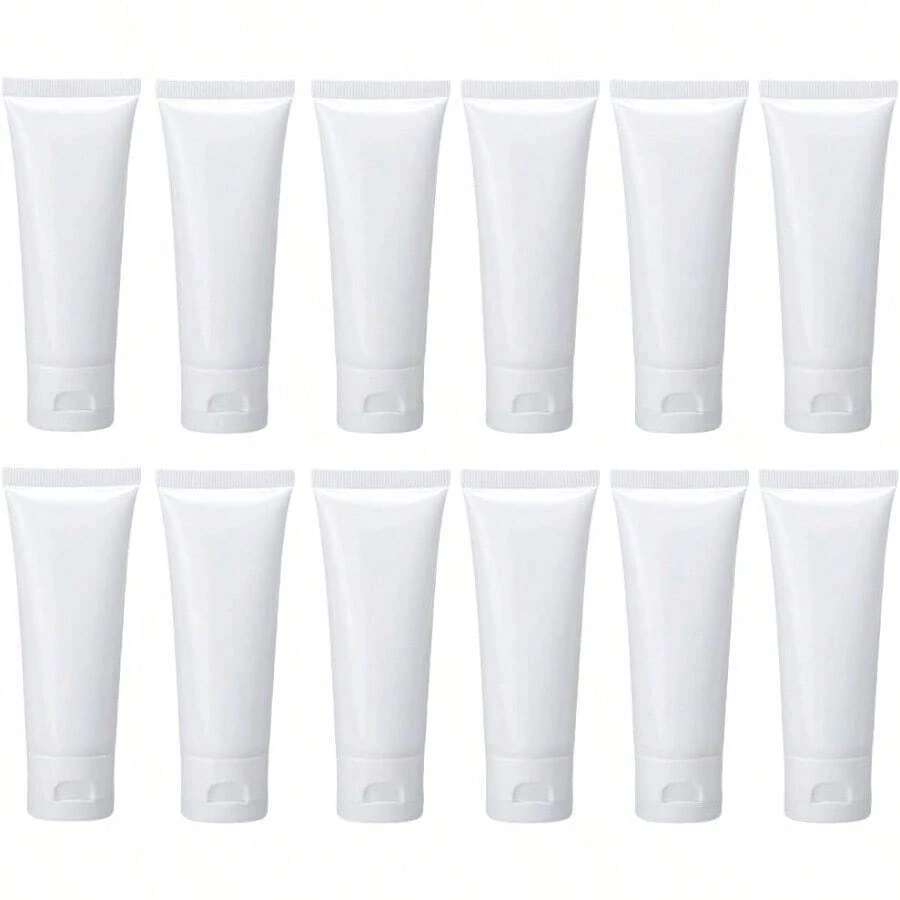 QY 20PCS 50ML 1.7oz Empty Refillable Plastic Soft Tubes Squeezable Bottle White Cosmetic Storage Containers For Package Facial Cleanser Hand Cream Cosmetic Lotion 8502 - trắng - Xem 1