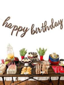 1 件银色/香槟金色/古铜色闪光生日快乐横幅，生日派对背景装饰旗帜，适用于银色生日快乐/迪斯科派对/未来派对/太空派对/成人里程碑生日（30 岁、40 岁）/新娘生日早午餐/狂野派对/熊主题派对/林地派对装饰 - 彩色 - 查看 5