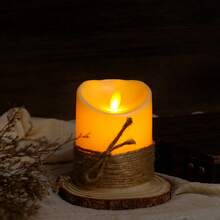 3 chiếc/1 chiếc Đèn nến đầu xoay bằng dây thừng thủ công, Đèn ngủ trang trí nến LED chạy bằng pin, Thích hợp cho đám cưới, tiệc ngày lễ, Lễ tạ ơn, Ngày lễ tình nhân, Giáng sinh, Trang trí nhà cửa, Sử dụng trong nhà và ngoài trời (Không bao gồm pin) - nhiều màu - Xem 15