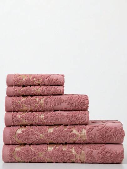 1pc Watermelon Pink Simple Lightweight Bath Towel, 70*140cm Rectangular Jacquard Floral Pattern, Suitable For Adults, Swimming, Bathing, Kitchen, Face Washing, Hand Towel 34*74cm Or 34*34cm Handkerchief, Quick Dry, Absorbent, Soft, Suitable For Bathroom, Kitchen, Travel, Holiday Gifts, Gym, Beach, Hotel, Salon, Outdoor Shower Towels For Beauty Salon, Hotel Sports,Home Essentials, Towel, Skin Care