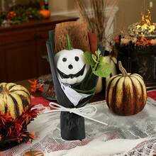 Juego de 5 minicalabazas coloridas para Halloween. Decoración casera DIY. Decoración de escritorio para Halloween, Acción de Gracias, bodas, fiestas sin electricidad, decoración artesanal para festivales y eventos. - Blanco - Ver 5