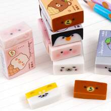 Animal Series Paper Wrapped Erasers, Can Be Cut Into Cross Section With Filling Pattern, Beautiful School Supplies Office Supplies Pencil Case, Automatic Pencil, Doodling Drawing Exam Eraser, Seal, Penguin, Puppy Pattern Cute Erasers, Party Favors Birthday Gifts, School Supplies,Back To School