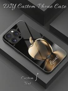 1pc Customizable Name, High-Definition Glass Phone Case With Apple Pattern, Fashionable And Colorful, Suitable For Samsung S24 Ultra/S25 Ultra And Apple 17 Pro Max/17 Air/16 Pro Max/15/14 Plus/13 Pro/12 Pro Max/11/Xs Max/8/7/6 Plus, Compatible With Cute, Fun, Minimalist Phone Case Designs,Cell Phones & Accessories,Season Picks