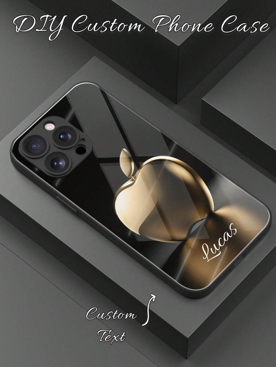 1pc Customizable Name, High-Definition Glass Phone Case With Apple Pattern, Fashionable And Colorful, Suitable For Samsung S24 Ultra/S25 Ultra And Apple 17 Pro Max/17 Air/16 Pro Max/15/14 Plus/13 Pro/12 Pro Max/11/Xs Max/8/7/6 Plus, Compatible With Cute, Fun, Minimalist Phone Case Designs,Cell Phones & Accessories,Season Picks