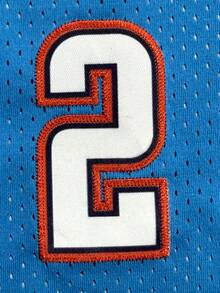 Atonmore 男子篮球裤 2 蓝色复古网眼刺绣拉链口袋休闲运动短裤