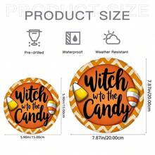 1PC 2D Flat Hanging Decoration Of Candy On The Witch Road - Old Time Halloween Theme, Candy Corn With A Smile, Witch Hat And Autumn Leaves - Perfect For Family, Living Room, Bathroom, Bedroom, Garage, Bar, Cafe - Ideal For Holiday Decoration, Halloween Decoration - Acrylic-round - View 7