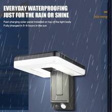 1 件户外太阳能运动灯，IP65 超亮可折叠安全太阳能户外灯，3 种模式无线运动传感器太阳能灯 120° 可折叠，适用于室外花园前门庭院和商业照明