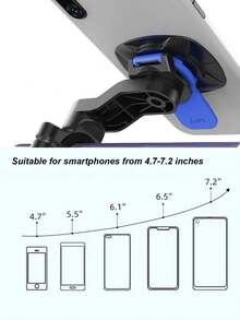 适用于摩托车和自行车的通用 360° 旋转手机支架 - 减震设计，带快速释放夹，适合 22-35 毫米车把，兼容 4 英寸–7 英寸智能手机、摩托车手机支架、自行车手机支架、360° 旋转自行车方向盘手机支架