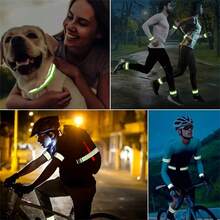 5-Piece Reflective Running Equipment - High Visibility Seat Belt, Suitable For Arms, Wrists, Legs, And Ankles - Ideal For Night Jogging, Walking, And Cycling