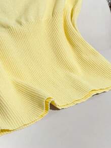 女士休闲纯色修身常规单肩领针织上衣性感露肩无袖紧身衣丁字裤紧身衣外出上衣修身 Y2K 可爱衬衫，春夏秋季