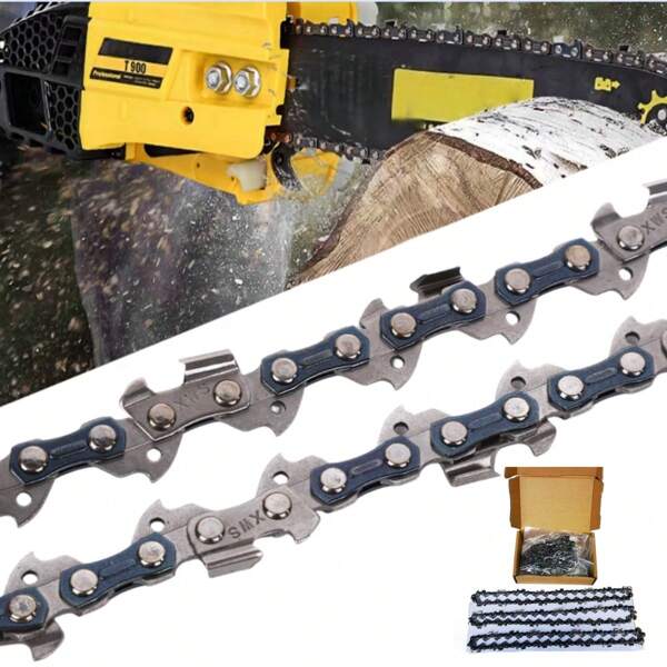 Juego de 3 cadenas para guía de cadena de 8" (20 cm) con 33 eslabones de transmisión, de baja rebote, compatible con Bosch, Ferrex, Ryobi, Primaster