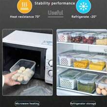 9 piezas Recipiente de almacenamiento de alimentos cubierto para refrigerador, caja sellada multifuncional para conservar frescos para frutas y verduras, cajas de drenaje y cajas para almacenamiento en refrigeradores, contenedores de cocina para almacenar refrigerador y suministros de restaurante y cocina