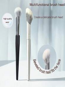 天鹅绒软山羊毛腮红刷 - 天然木柄化妆刷 便携情人节礼物 新年礼物