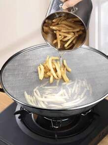 1 pieza Cubierta de red anti-salpicaduras de aceite, protector de salpicaduras con malla de acero inoxidable para sartén, olla de cocción