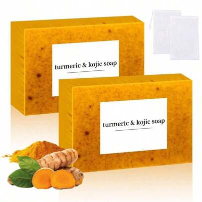 Kojic Acid Black Spot Removal Soap, Containing Vitamin C, Retinol, Collagen, Turmeric - Original Japanese Compound, Containing Hyaluronic Acid, Vitamin E, Shea Butter Oil, Olive Oil (3-Pc)