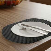 Set de 6 Manteles Individuales Antideslizantes y Reutilizables – Impermeables, Decorativos y Fáciles de Limpiar para Embellecer tu Mesa con Estilo - Negro / Net - Ver 8