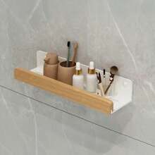 Wall Storage Stand For Bathroom, 1 Piece, Hanging Rack Without Tip For Bathroom, Spacious Bathroom Tray, Shampoo And Shower Gel Holder Organizer, Bathroom Organizers And Storage - Multicolor - View 14