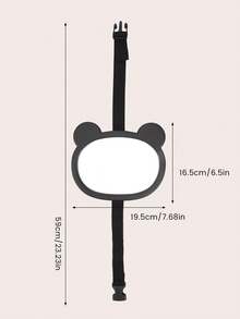 1pc Cute Bear Baby Car Seat Rear View Mirror, Seat Observation Mirror, Baby In-Car Rearview Mirror - Black - View 9