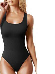 Body Modelador Feminino Camiseta Regata Collant Cavado Suplex Sexy,Macacão Body Feminino Decote Quadrado Alça Grossa