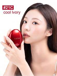TIRTIR Red Cushioned Foundation Air Cushion, Lightweight Concealer Lasting Light Weight Semi-Matte 18g - 21C Cold Beige - View 5