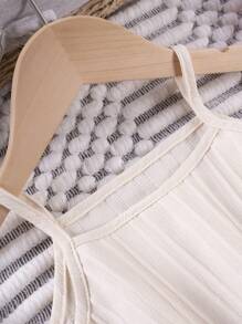 Set de 2 piezas de top de tirantes de unicolor y pantalones de pierna ancha para niñas, verano